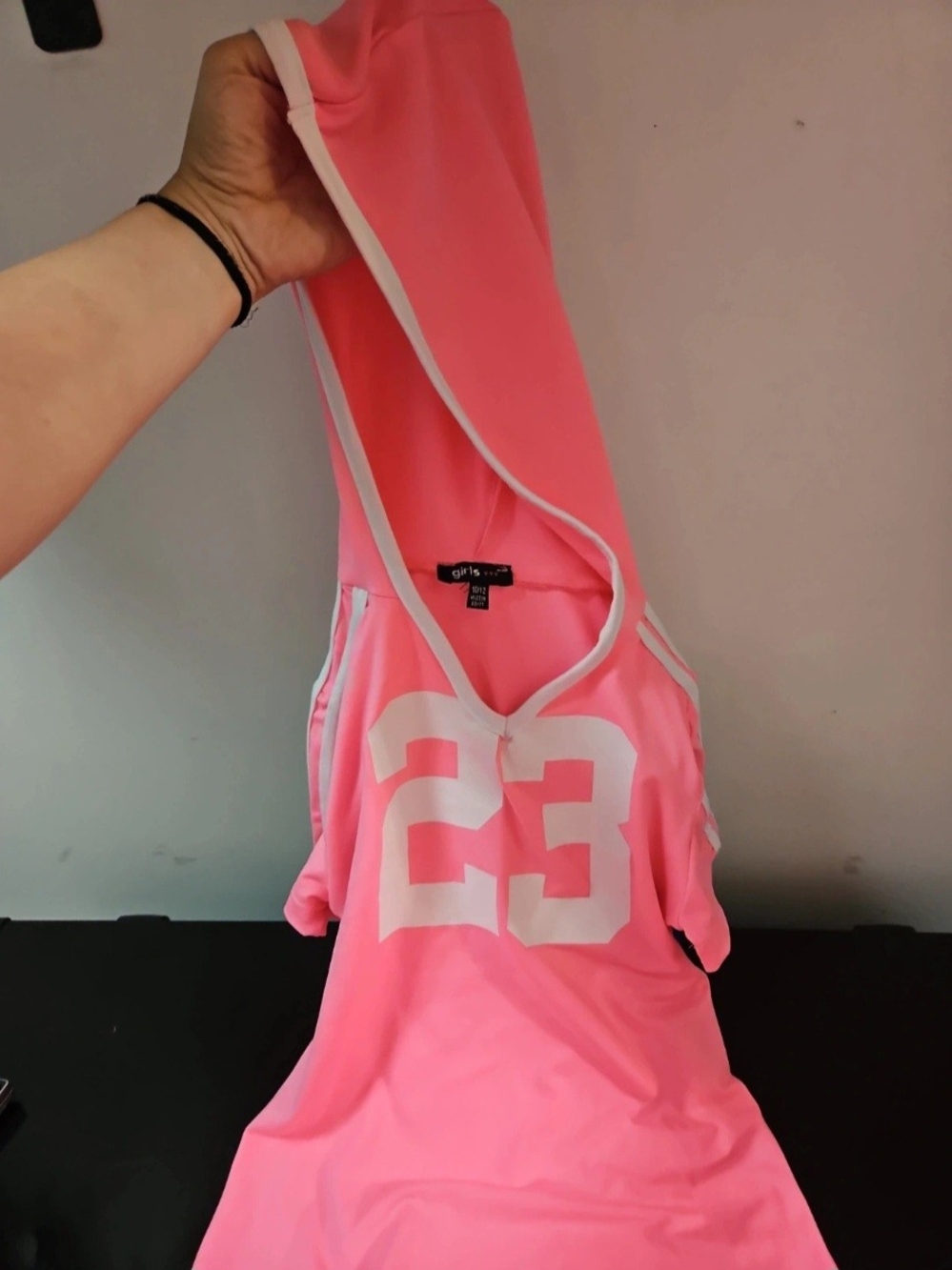 Girls Pink Jersey Nightdress with Hood S 10/12